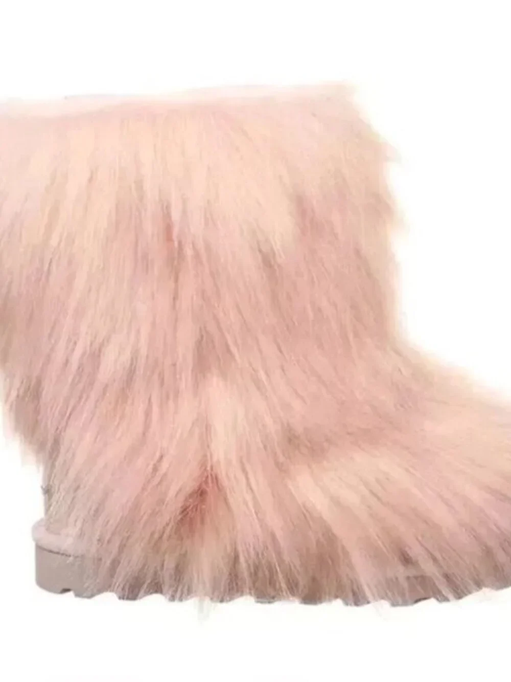 Bearpaw Sasha Pink Fur Wool Sheepskin Fur Boho Sherpa Chewbacca Boots 7 NEW